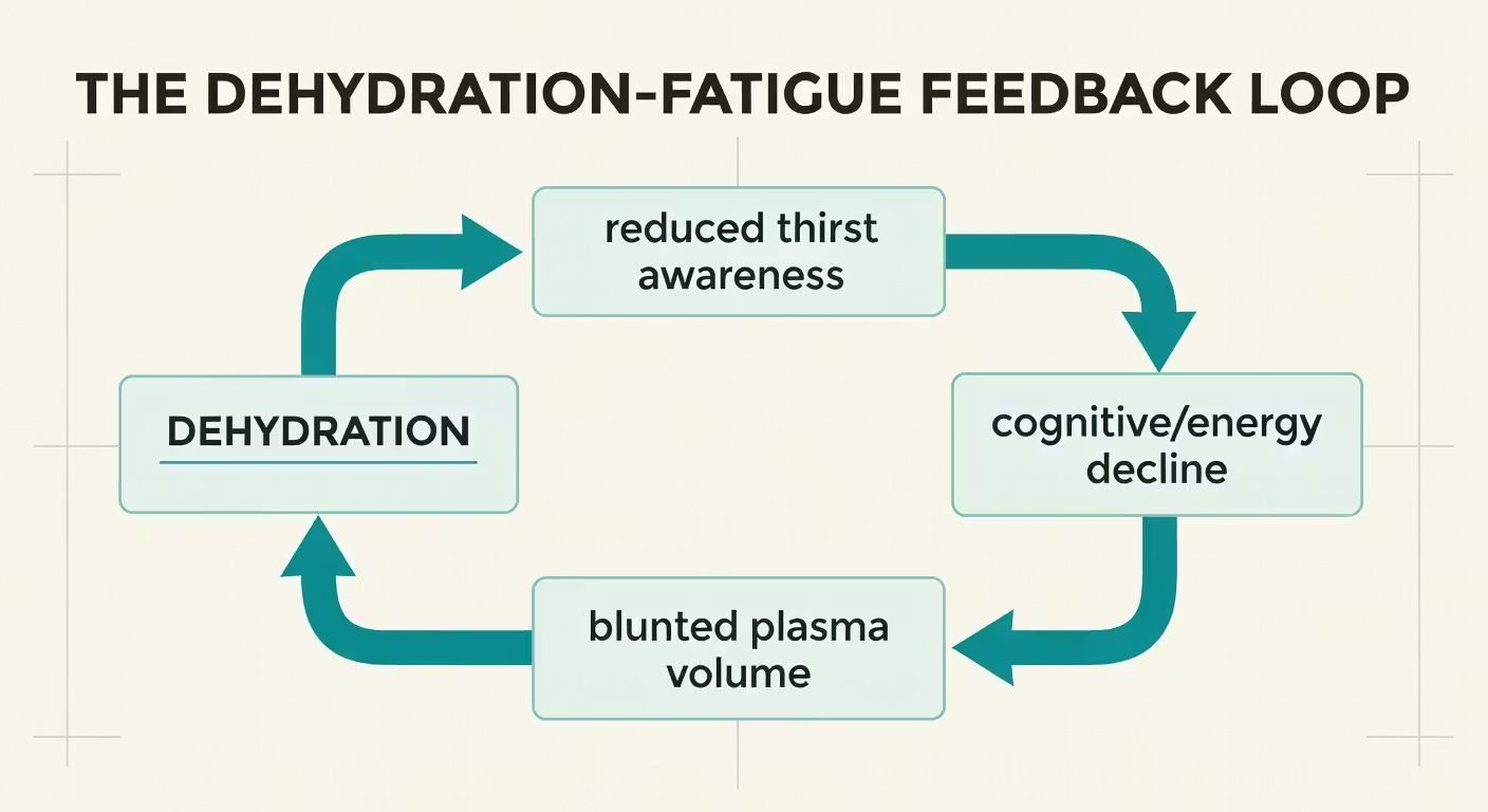 IV therapy dehydration fatigue Baltimore feedback loop infographic
