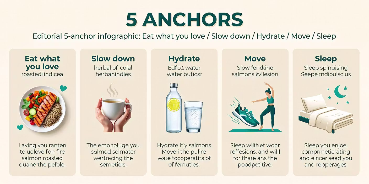 Holiday weight gain Baltimore mindful eating framework — 5 anchors